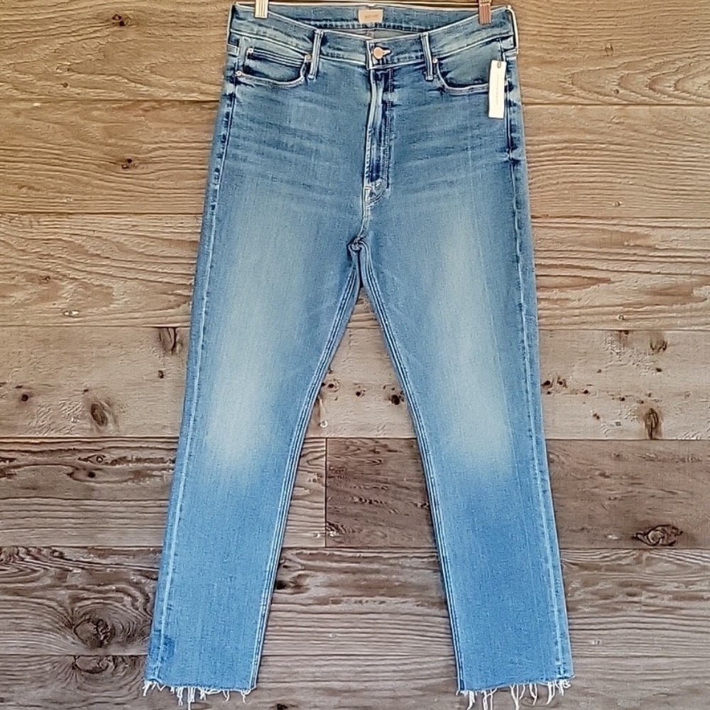 MOTHER Size 34 The Mid Rise Dazzler Ankle Fray in Riding The Cliffside NWT